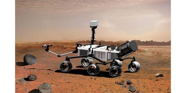 Mars curiosity rover lands