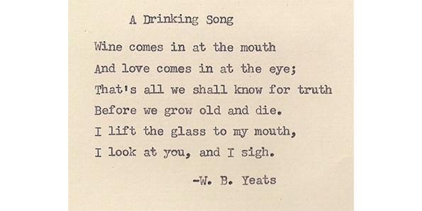‘A Drinking Song’ by W.B